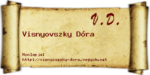 Visnyovszky Dóra névjegykártya