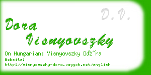 dora visnyovszky business card